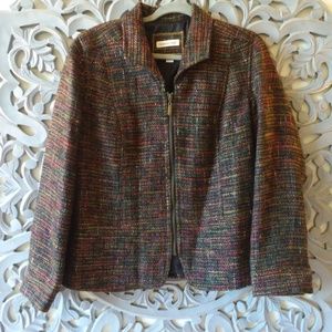 Rainbow Tweed Blazer Zip Up
